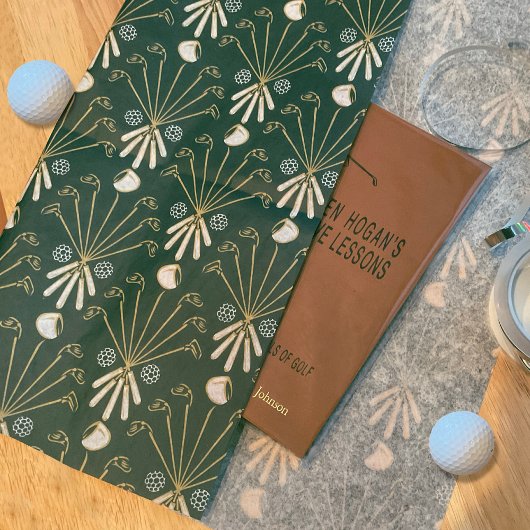 Mannen golfclubs & balletjes cadeau tissuepapier