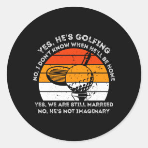 Mannen Golfen Funny Retro Vintage Golf Prestatie Ronde Sticker