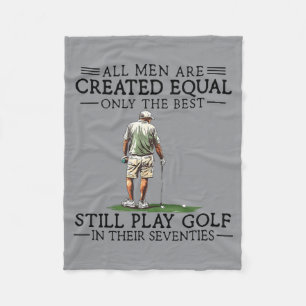 Mannen Golfen In Hun Zeventiger Jaren Cadeau Voor Fleece Deken