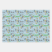 Mannen Golfende Golfsportsymbolen Blauwe Gift Inpakpapier Vel (Voorkant 2)