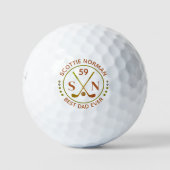 Mannen Golfer Gifts Classic Bruin Monogram Golfballen (Voorkant)