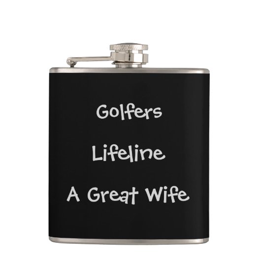 Mannen Golfers "geweldige vrouw" Tekst > Mannen Go Heupfles (Voorkant)