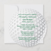 Mannen Golfing 40th Birthday Invitation Kaart (Achterkant)