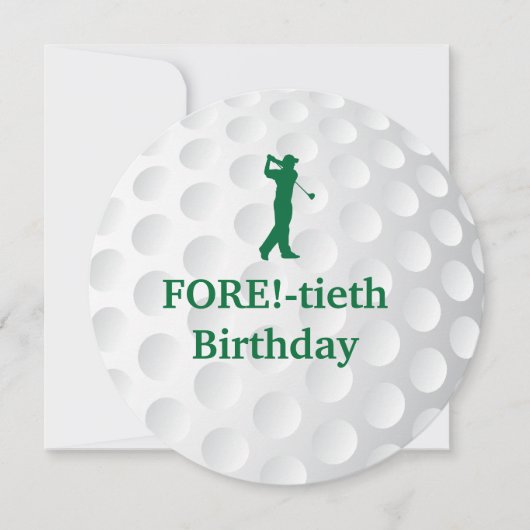 Mannen Golfing 40th Birthday Invitation Kaart (Voorkant)