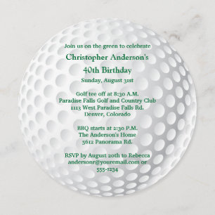Mannen Golfing 40th Birthday Invitation Kaart