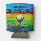 Mannen Golfing Birthavors Golf Blikjeskoeler (Achterkant)