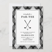 Mannen golfverjaardagsfeestje Preppy Argyle Black Kaart (Voorkant)