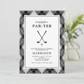 Mannen golfverjaardagsfeestje Preppy Argyle Black Kaart (Staand voorkant)