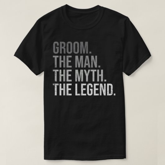Mannen gom het Man de mythe de Legende bachelor Pa T-shirt (Design voorkant)
