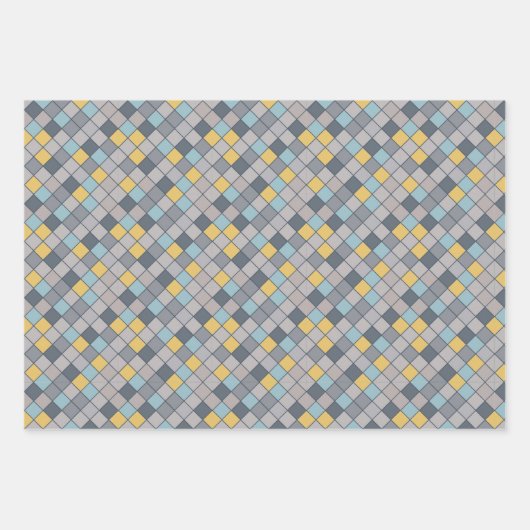 Mannen Goud Blauw set van 3 Verpakkingspak Inpakpapier Vel (Voorkant 3)