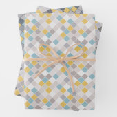 Mannen Goud Blauw set van 3 Verpakkingspak Inpakpapier Vel (In situ)