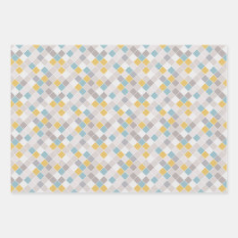 Mannen Goud Blauw set van 3 Verpakkingspak Inpakpapier Vel