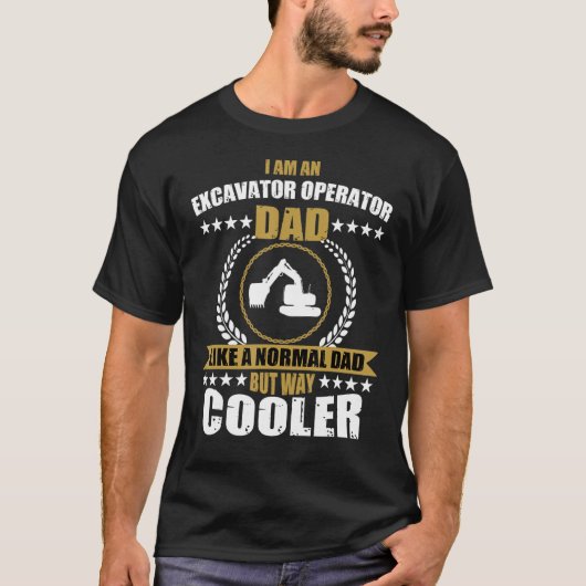 Mannen graafmachine Exploitant Pap Construction Eq T-shirt (Voorkant)
