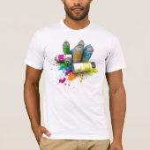 Mannen Graffiti Spuitverf blikken T-shirt (Voorkant)