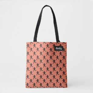 Mannen grafisch en naam, bijnaam of initialen tote bag