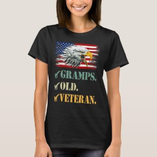 Mannen Grammolen Oude Veteraan Amerikaanse Eagle F T-shirt