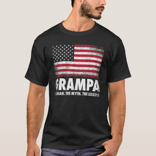 Mannen Grampa Het Man De mythe De legende Opa Fa T-shirt (Voorkant)