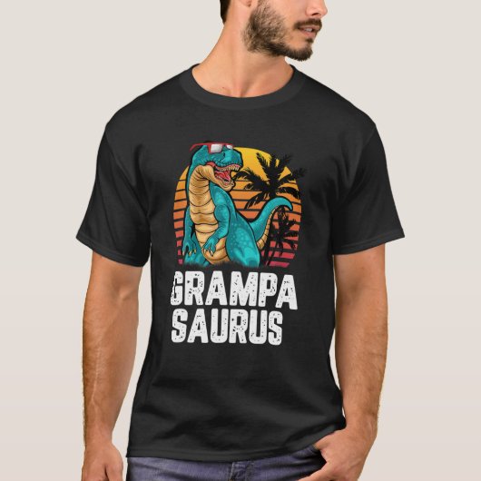 Mannen Grampa Saurus Dinosaur Funny Grampasaurus T T-shirt (Voorkant)