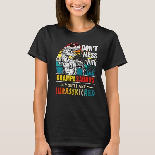 Mannen Grampasaurus Dinosaur Rex vader D T-shirt (Voorkant)