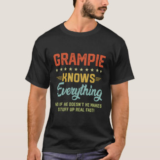 Mannen Grampie weet alles grappig opa vader T-shirt