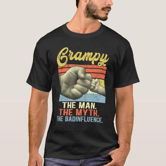 Mannen Grampy Het Man De mythe Het slechte beïnvlo T-shirt (Voorkant)