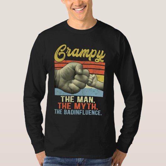 Mannen Grampy Het Man De mythe Het slechte beïnvlo T-shirt (Voorkant)