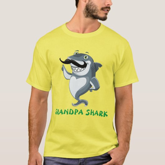 Mannen Grandpa Shark T-shirt (Voorkant)