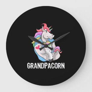 Mannen Grandpacorn Unicorn Grandpa en Grandson Grote Klok