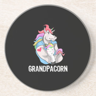 Mannen Grandpacorn Unicorn Grandpa en Grandson Zandsteen Onderzetter