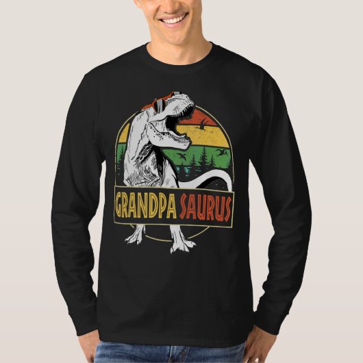 Mannen Grandpasaurus Rex Dinosaur Grandpa Saurus F T-shirt (Voorkant)