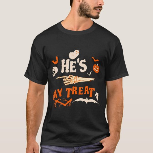 Mannen grap grappig skelet Halloween Matching T-shirt (Voorkant)