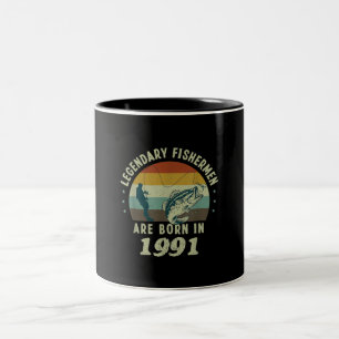 Mannen Grappig 30ste verjaardag Vissen Gift voor 3 Tweekleurige Koffiemok