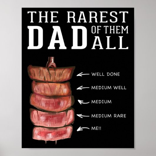 Mannen Grappig Bbq Zeldzaamste Beste Vader Grill B Poster (Voorkant)
