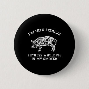 Mannen Grappig Ik Doe Aan Fitness Bbq Roker Barber Ronde Button 5,7 Cm