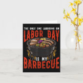 Mannen grappig Labor Day Barbecue T-shirt Bbq Fees Kaart (Gele Bloem)