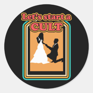 Mannen Grappig Laten We Trouwen Cult Getrouwd Brui Ronde Sticker