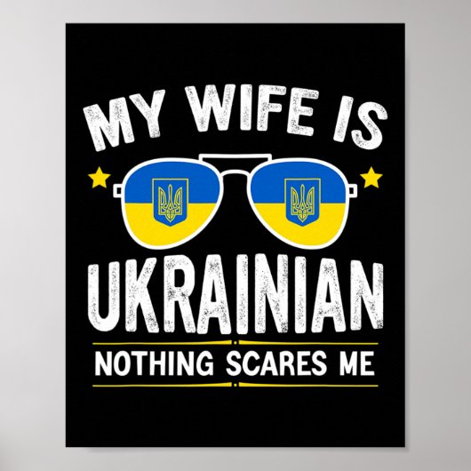 Mannen Grappig Mijn Vrouw Is Oekraïens Poster (Voorkant)