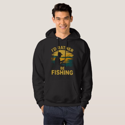 Mannen grappig vissen  hoodie (Voorkant volledig)