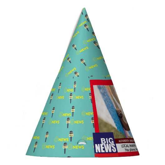 Mannen Grappige 50ste Verjaardag TV Nieuws 40ste 6 Feesthoedjes (Links)