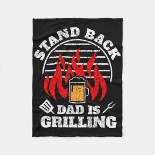 Mannen Grappige Bbq Smoker Stand Back Papa Is Aan Fleece Deken