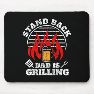 Mannen Grappige Bbq Smoker Stand Back Papa Is Aan Muismat