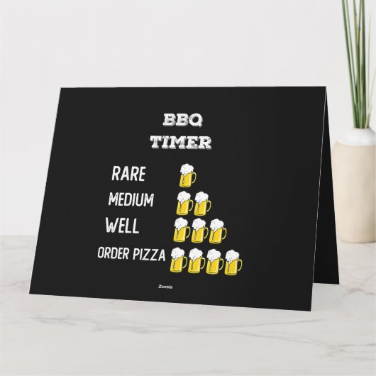 Mannen Grappige BBQ Timer Grilling Papa Drink Bier Kaart (Achterkant)
