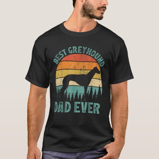 Mannen Grappige Beste Greyhound Vader Ooit Vader T-shirt (Voorkant)