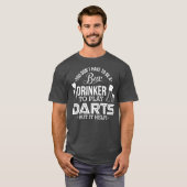 Mannen Grappige Darts Speler Bierdrinker Design T-shirt (Voorkant volledig)