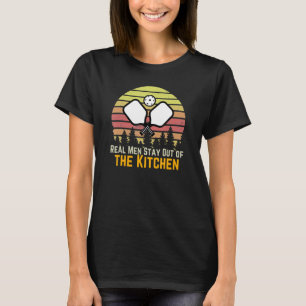 Mannen Grappige Echte Mannen Blijft uit de Keuken T-shirt