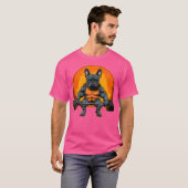 Mannen Grappige Franse Bulldog Gewichtheffen Fitne T-shirt (Voorkant volledig)