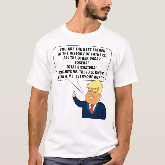 Mannen Grappige Grote Vader Donald Gezegde Trump V T-shirt (Voorkant)