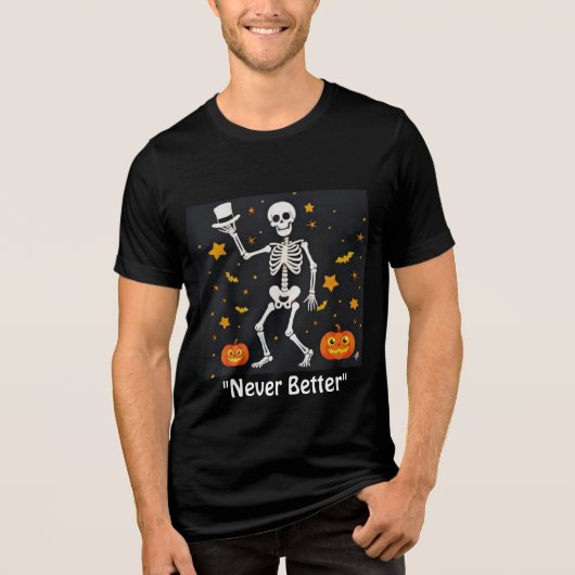 Mannen Grappige Halloween Skeleton Tshirt (Voorkant)