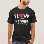 Mannen grappige kajakken Ik hou van mijn vrouw T-shirt (Voorkant)