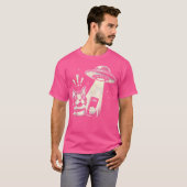 Mannen Grappige Kat Alien Ufo Ontmoet Sci-Fi T-shirt (Voorkant volledig)
